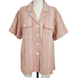 Madewell Pink Striped Button Down Shirt